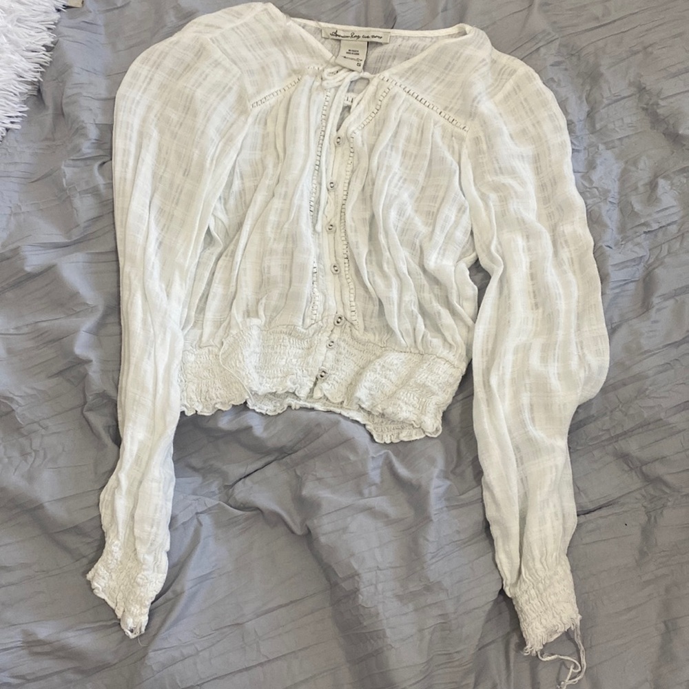 long sleeve white top